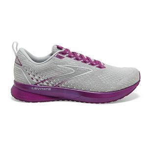 Brooks Levitate 5 Womens Road Running Shoes Grey/Purple | USA-EDQ685312